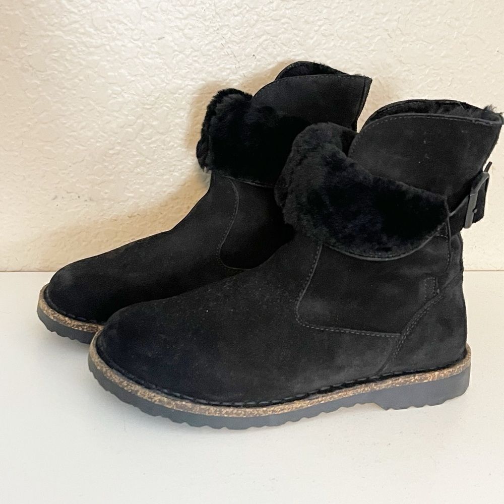 Birkenstock Upsalla Shearling Lined black Sherpa suede Boots 37 - Picture 11 of 15